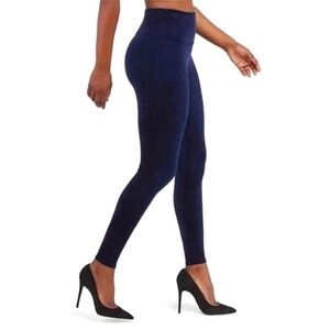 SPANX Navy High-Waist Sculpting Leggings Velvet